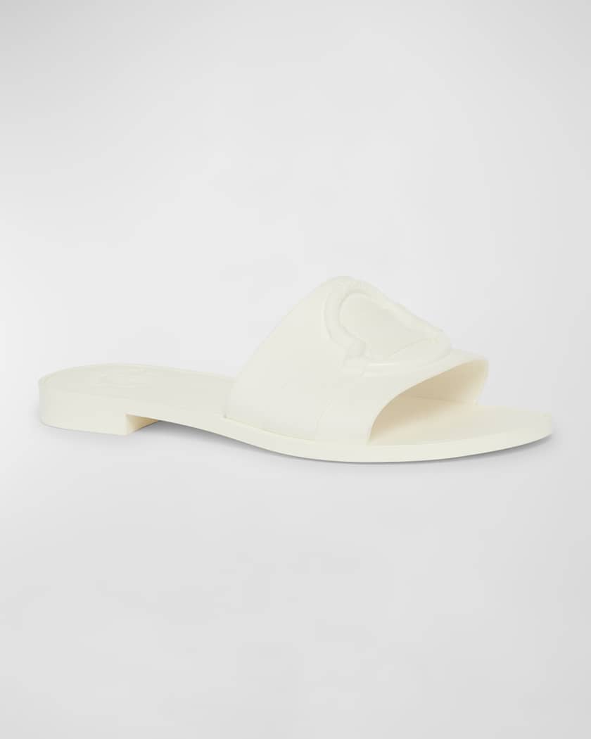 Mon Rubber Logo Flat Slide Sandals