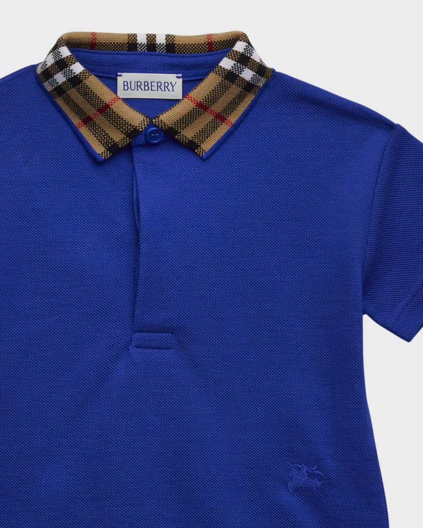Boy's Johane EKD Embroidered Shirt with Check Knitted Collar