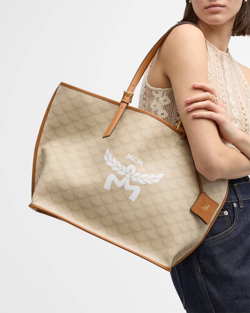 Lauretos Monogram Canvas Shopper Tote Bag