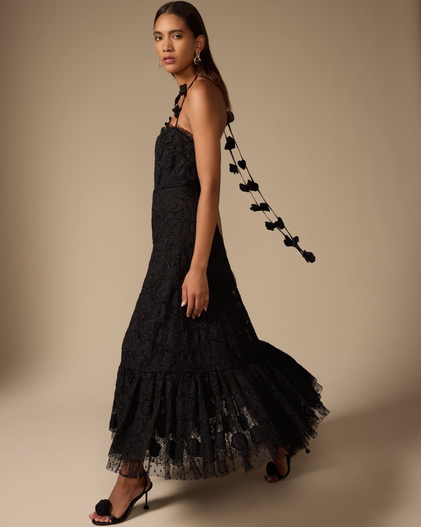 Alexis Villanelle Floral Lace Halter Dress Neiman Marcus