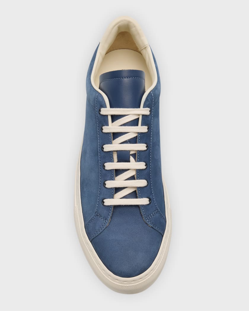 Men s Retro Nubuck Leather Low Top Sneakers