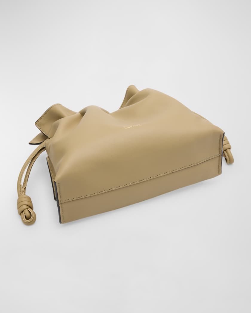 Flamenco Mini Clutch Bag in Napa Leather with Golden Foil Anagram
