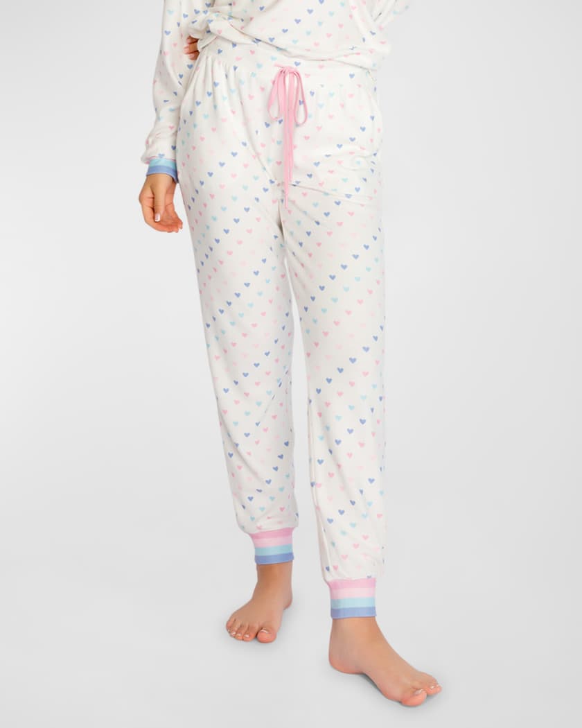 P.J. Salvage Womens 2-Tone Thermal Pajama Jogger Pants, Pink, X