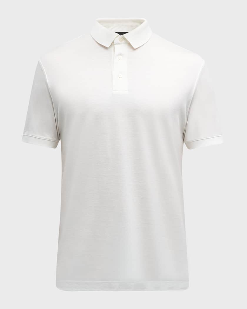 Emporio Armani Men's Solid Jersey-Stretch Polo Shirt | Neiman Marcus