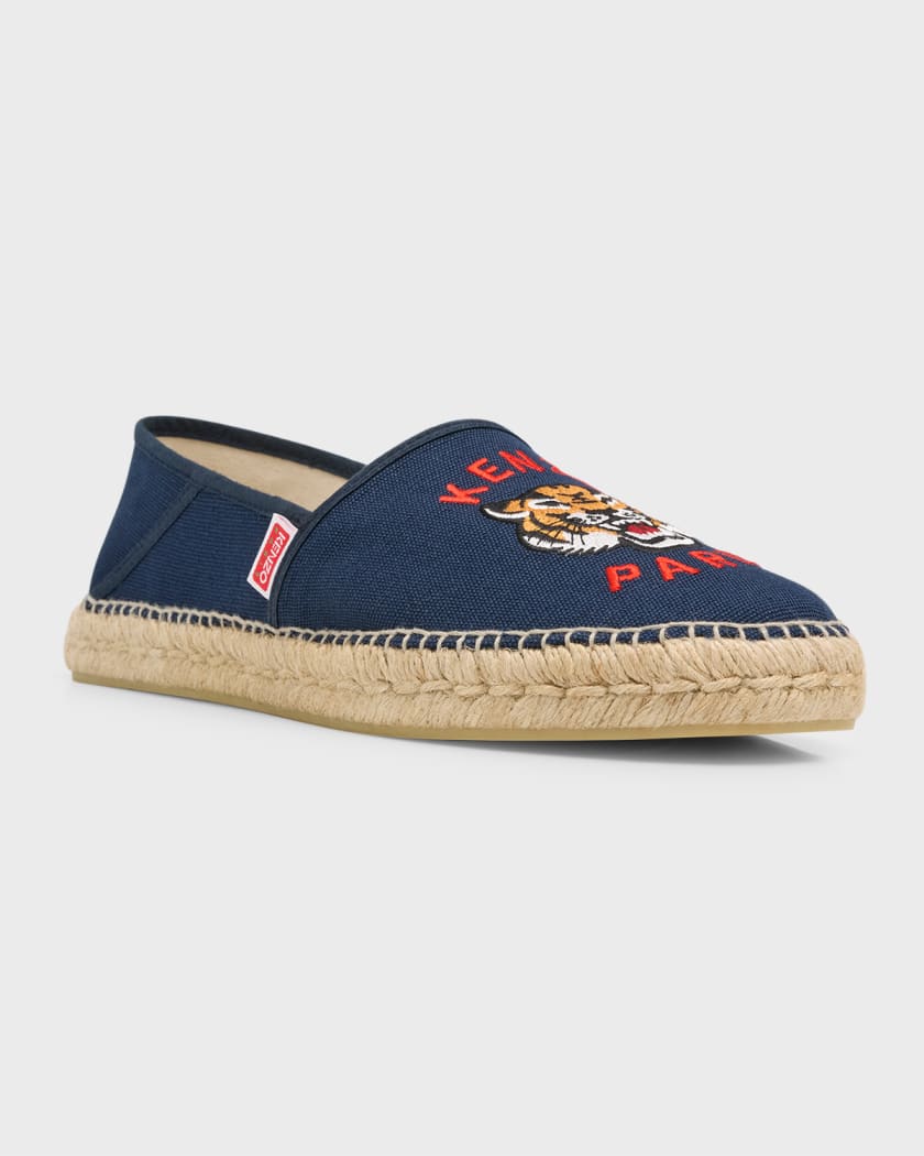 Kenzo Men's Embroidered Logo Canvas Espadrilles | Neiman Marcus