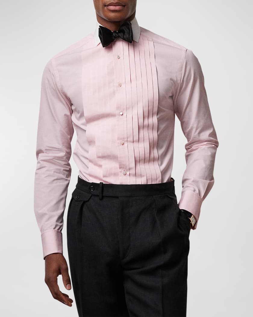 Ralph Lauren Purple Label Men's Pleated French-Cuff Tuxedo Shirt | Neiman  Marcus