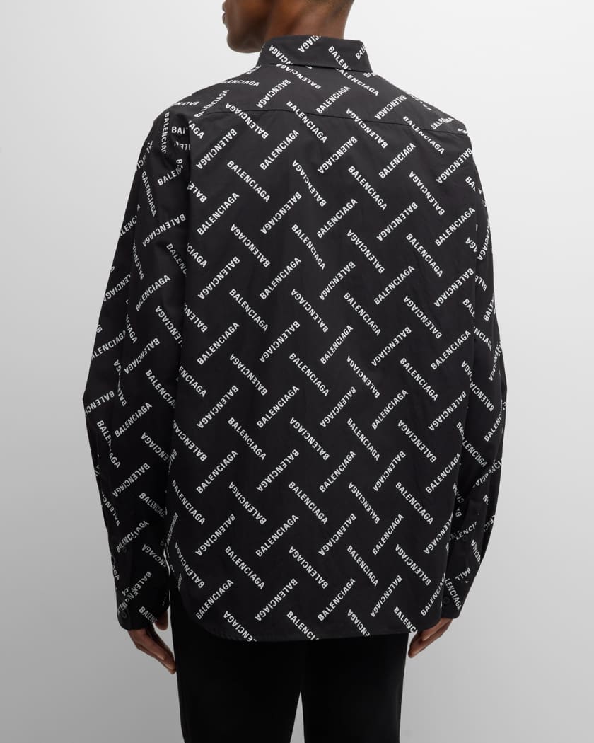 Men's Diagonal Allover Logo Sport Shirt