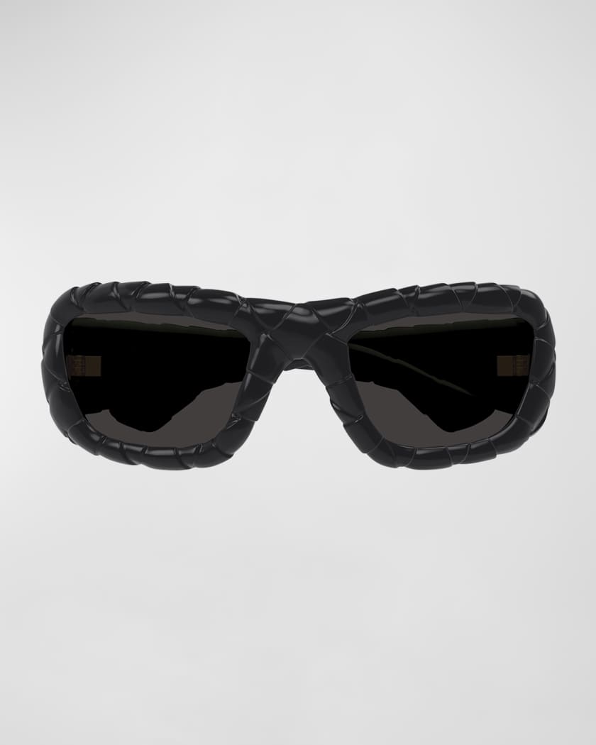 Men's Intreccio Acetate Rectangle Sunglasses