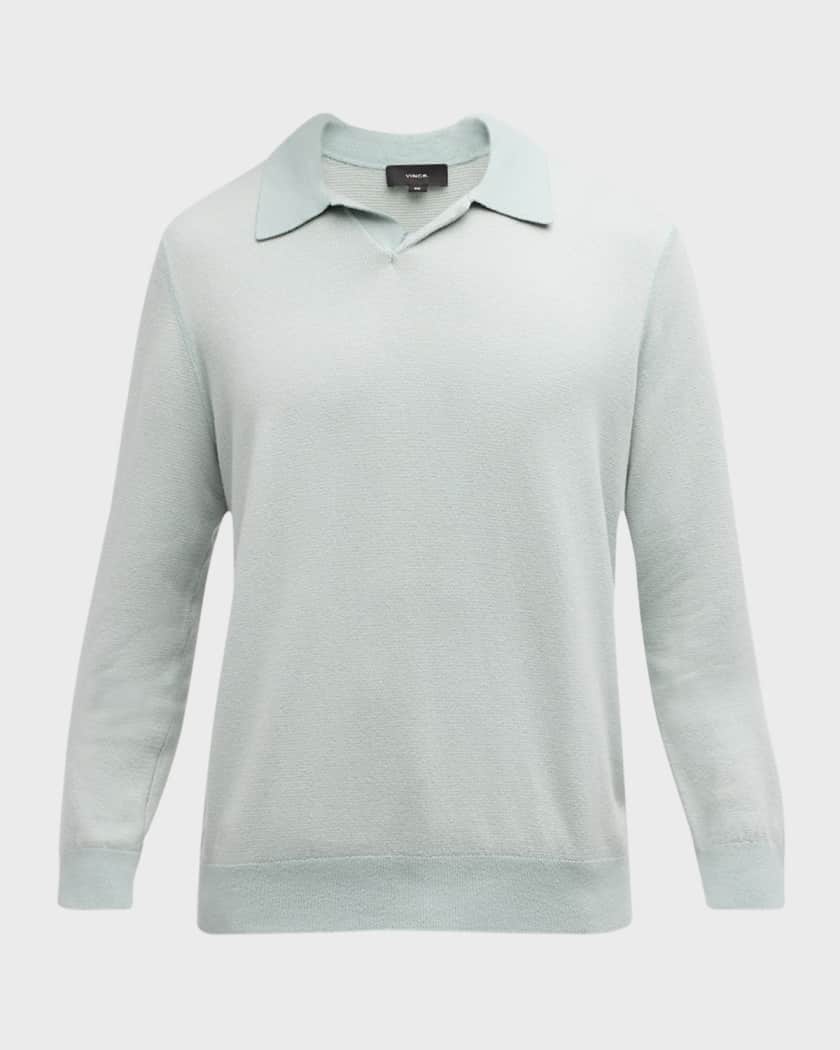 Cotton-blend polo sweater