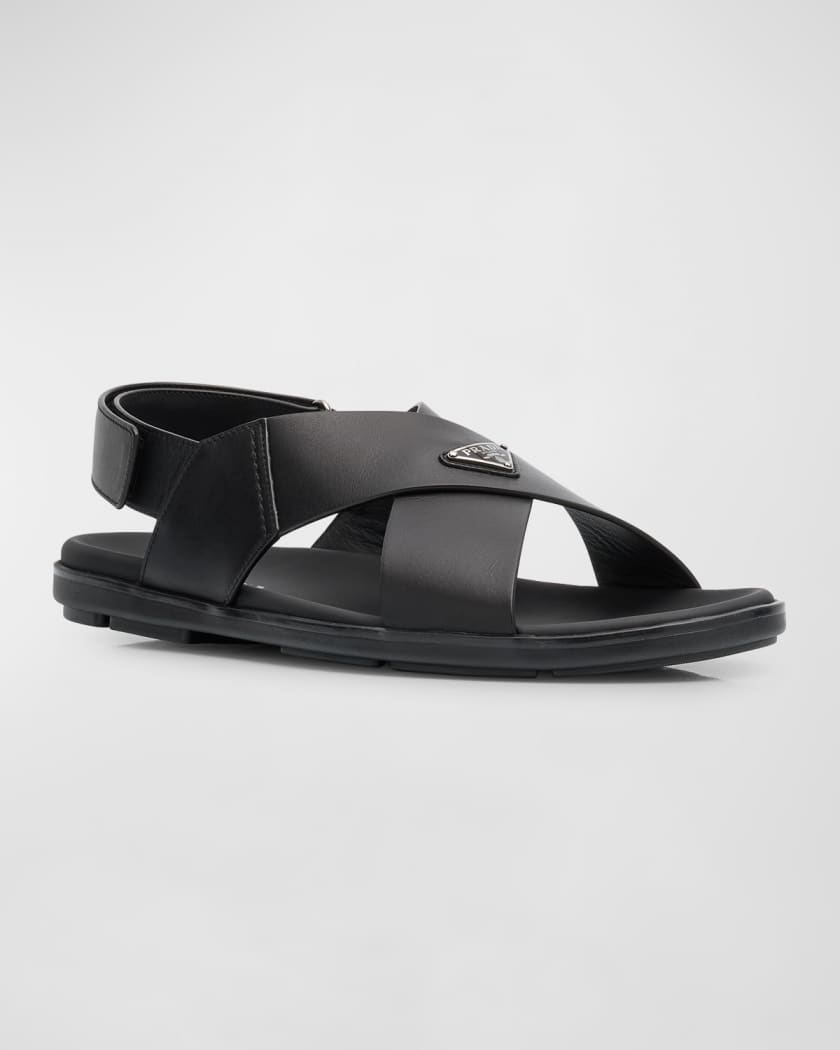 Men's Leather Crisscross Sport Sandals