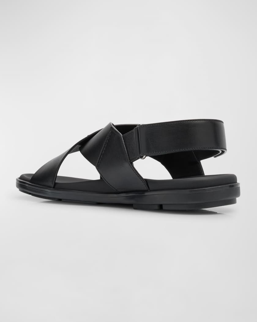 Men's Leather Crisscross Sport Sandals