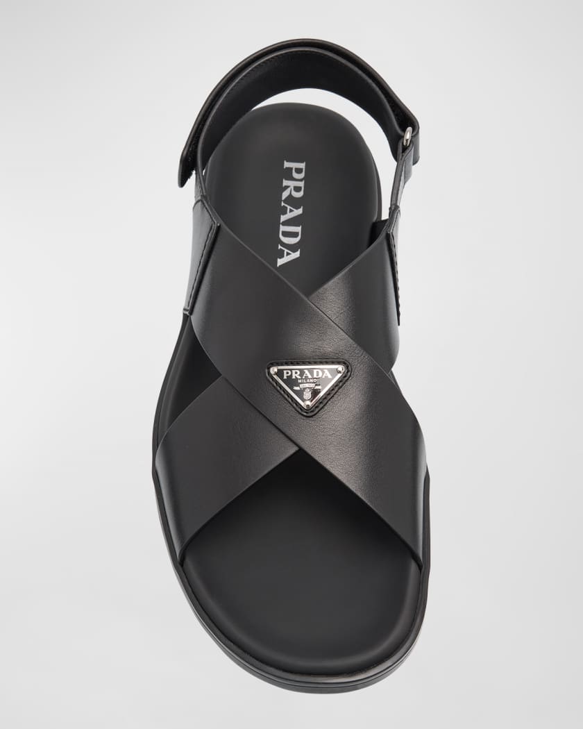 Men's Leather Crisscross Sport Sandals