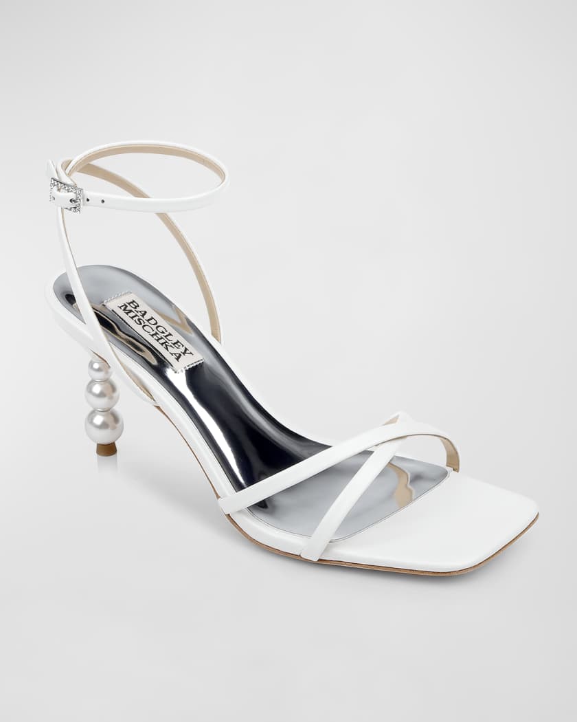 Callie Leather Crisscross Ankle-Strap Sandals