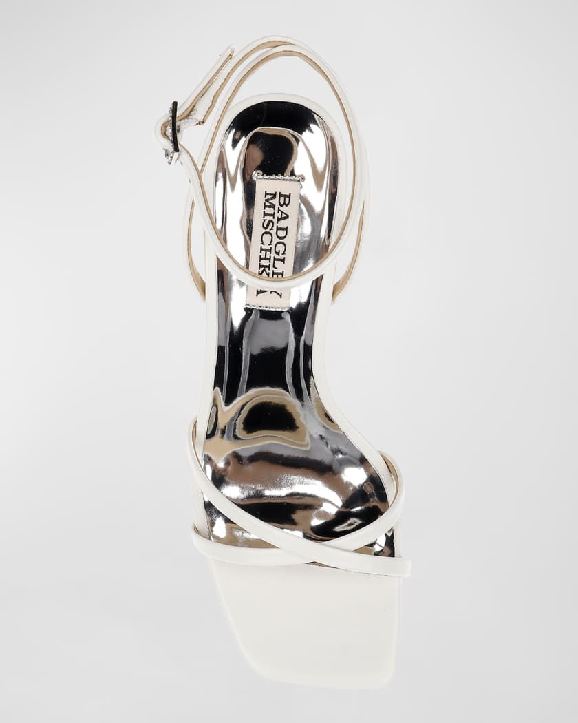 Callie Leather Crisscross Ankle-Strap Sandals