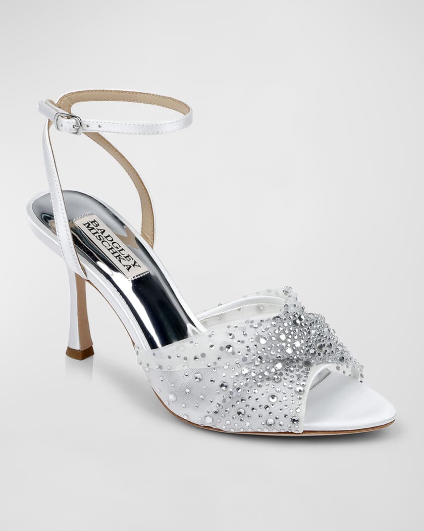 Cameryn Embellished Mesh Ankle-Strap Sandals