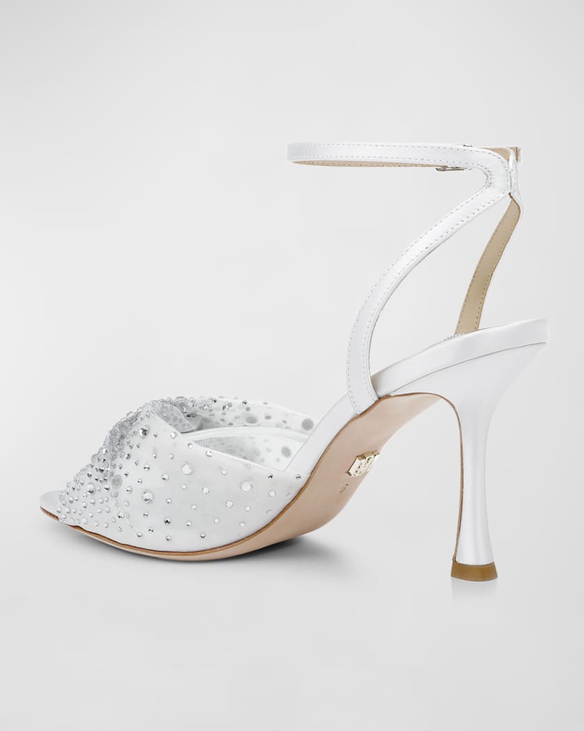 Cameryn Embellished Mesh Ankle-Strap Sandals