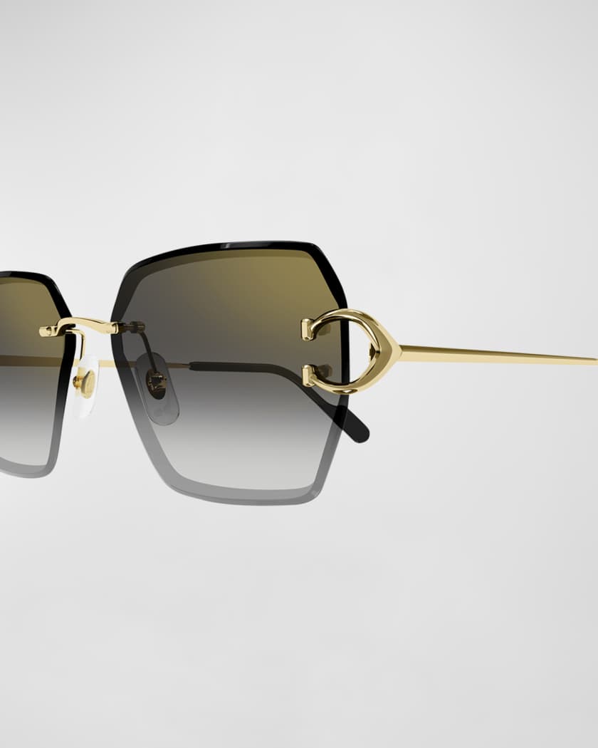 Rimless Metal Butterfly Sunglasses 