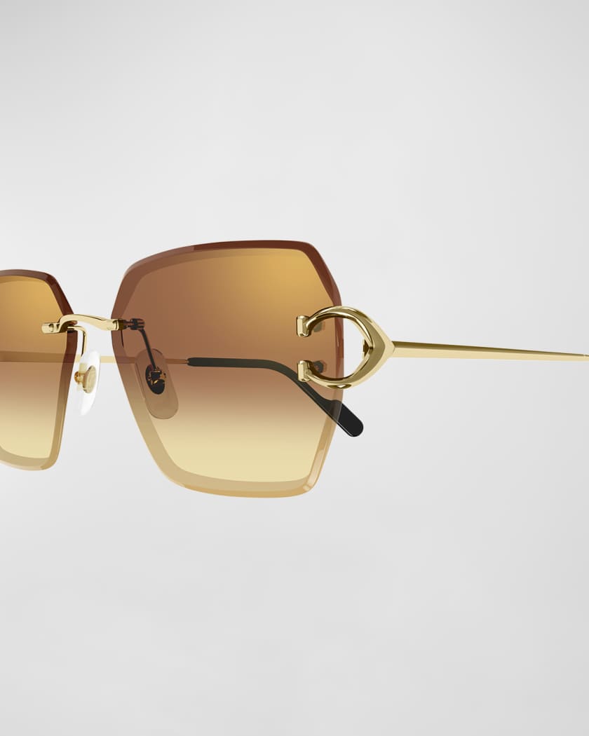 Rimless Metal Butterfly Sunglasses 