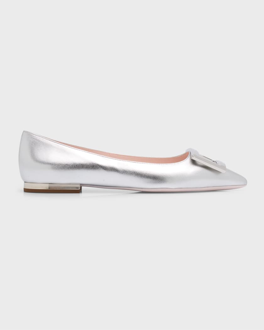 Roger vivier silver flats on sale