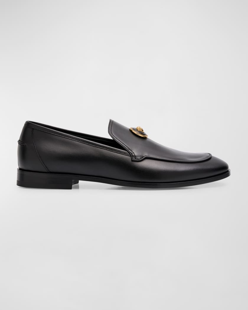 Versace Men s Medusa Coin Leather Smoking Slippers