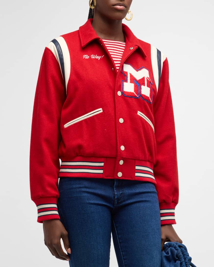 Mother snap letterman hot sale jacket