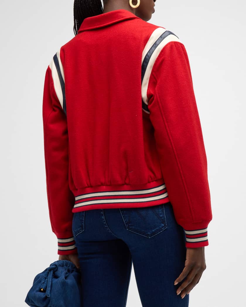 Mother snap letterman hot sale jacket
