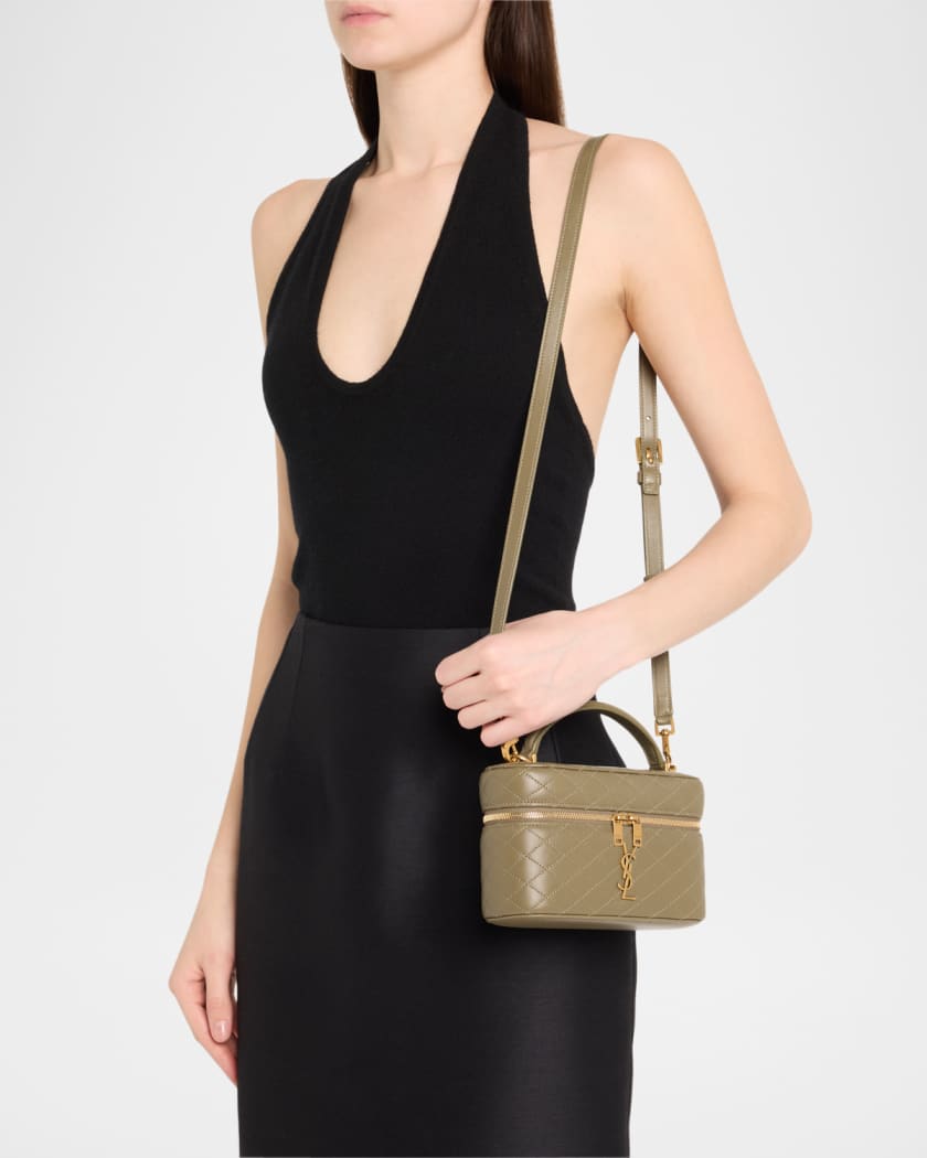 Vanity Mini Quilted Leather Top-Handle Bag