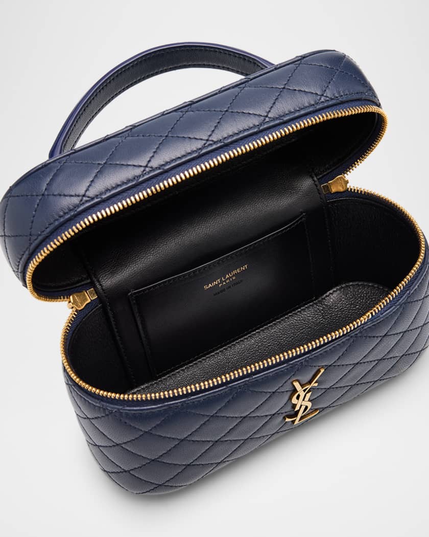 Vanity Mini Quilted Leather Top-Handle Bag