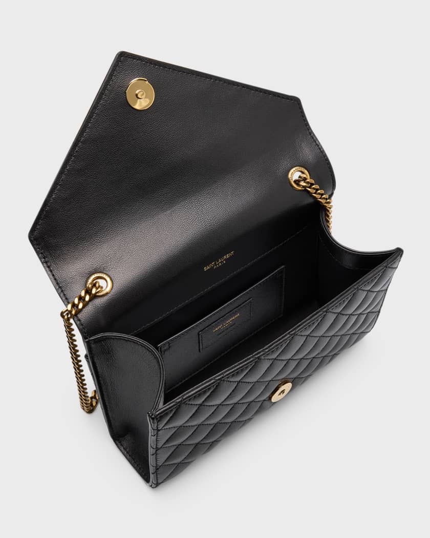 Envelope Triquilt Small YSL Shoulder Bag in Smooth Leather