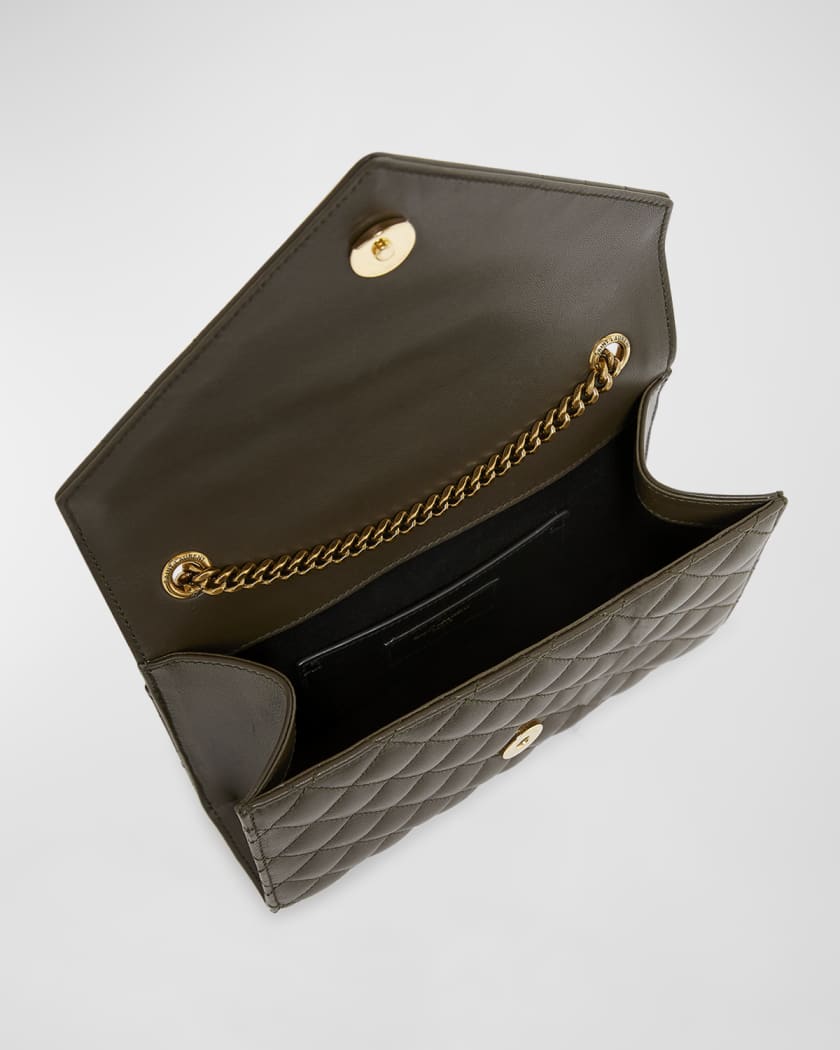Envelope Triquilt Small YSL Shoulder Bag in Smooth Leather