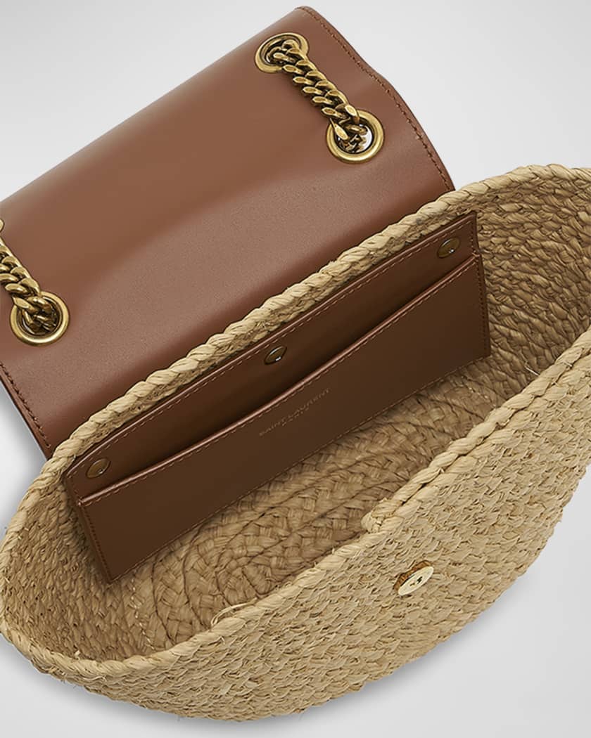 Panier Mini YSL Flap Crossbody Basket Bag in Raffia