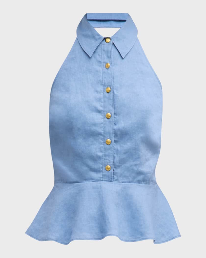 Halter peplum top clearance
