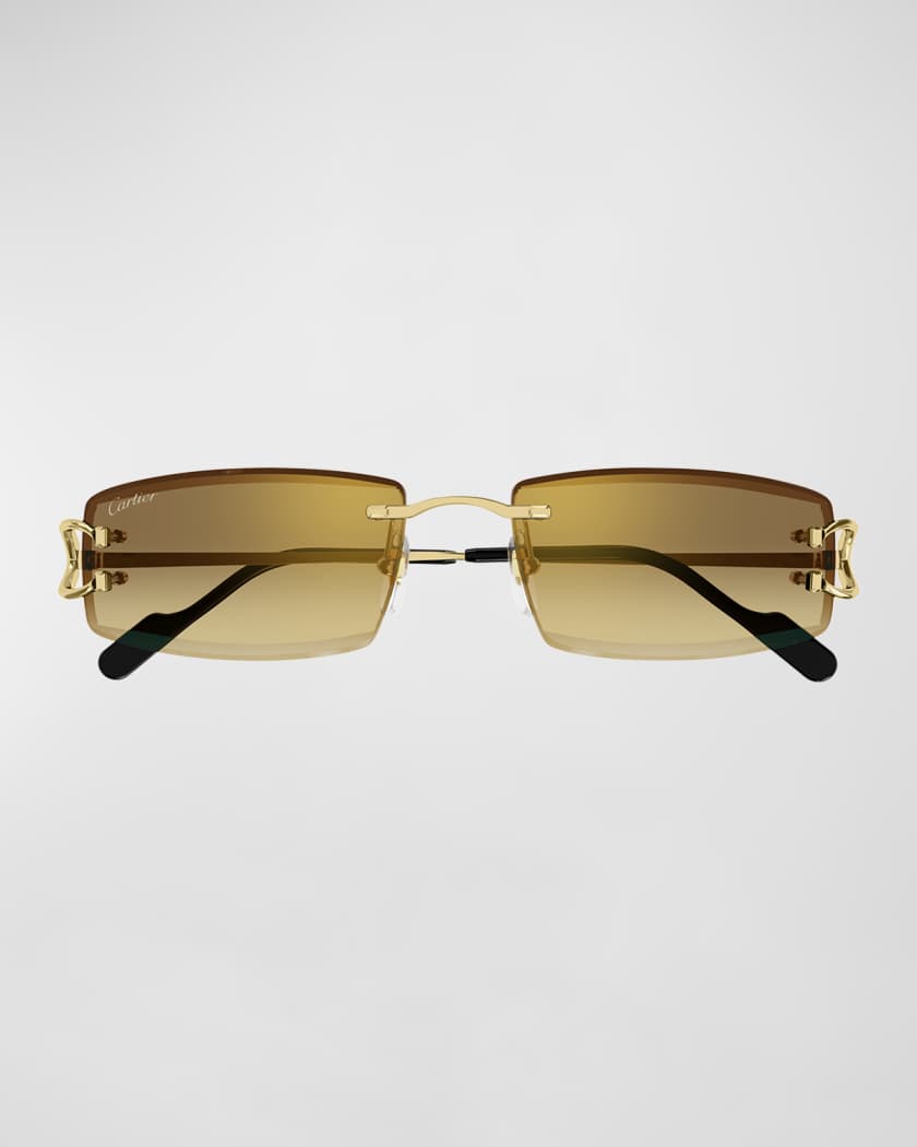 Men's CT0465S Rimless Metal Rectangle Sunglasses