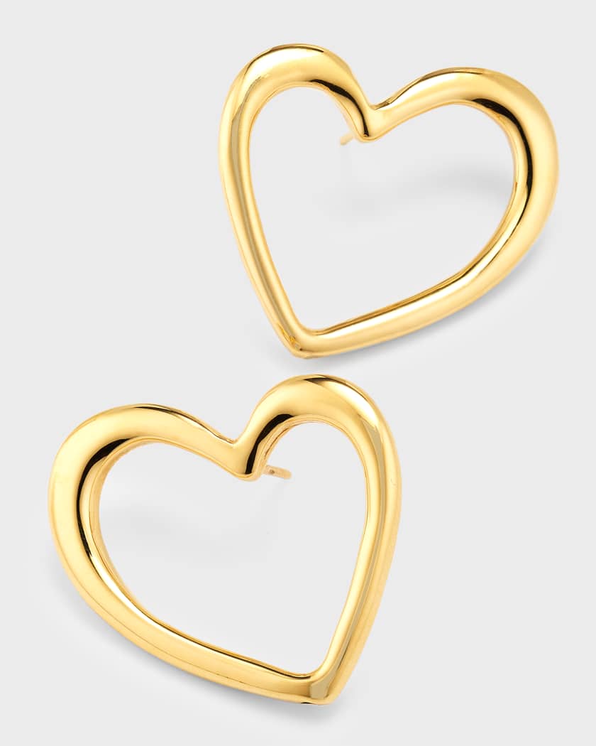 Lisa Nik 18k Yellow Gold Heart Earrings