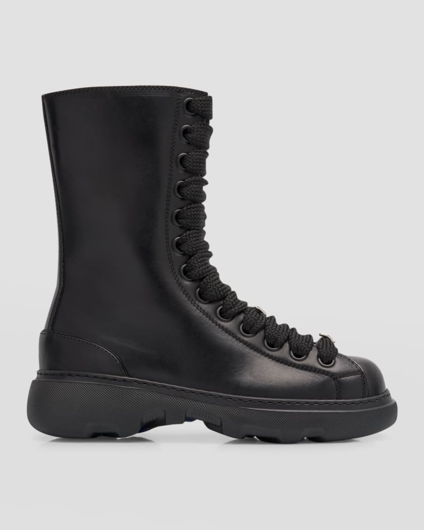 Burberry Ranger Leather Lace Up Boots Neiman Marcus