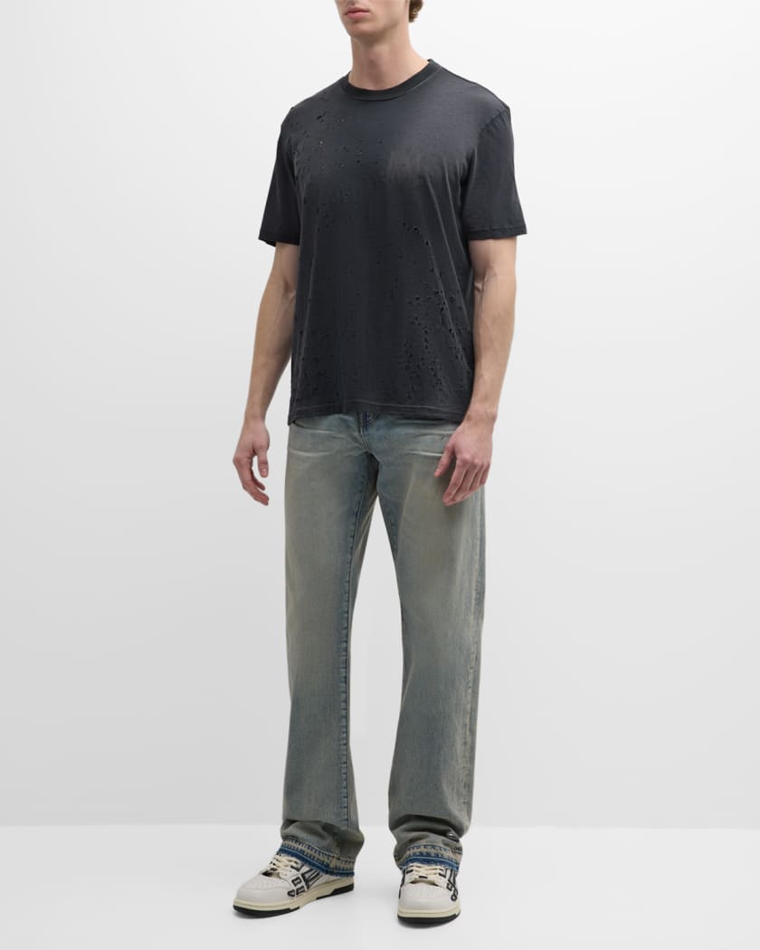 Men's Faded Straight-Leg Jeans