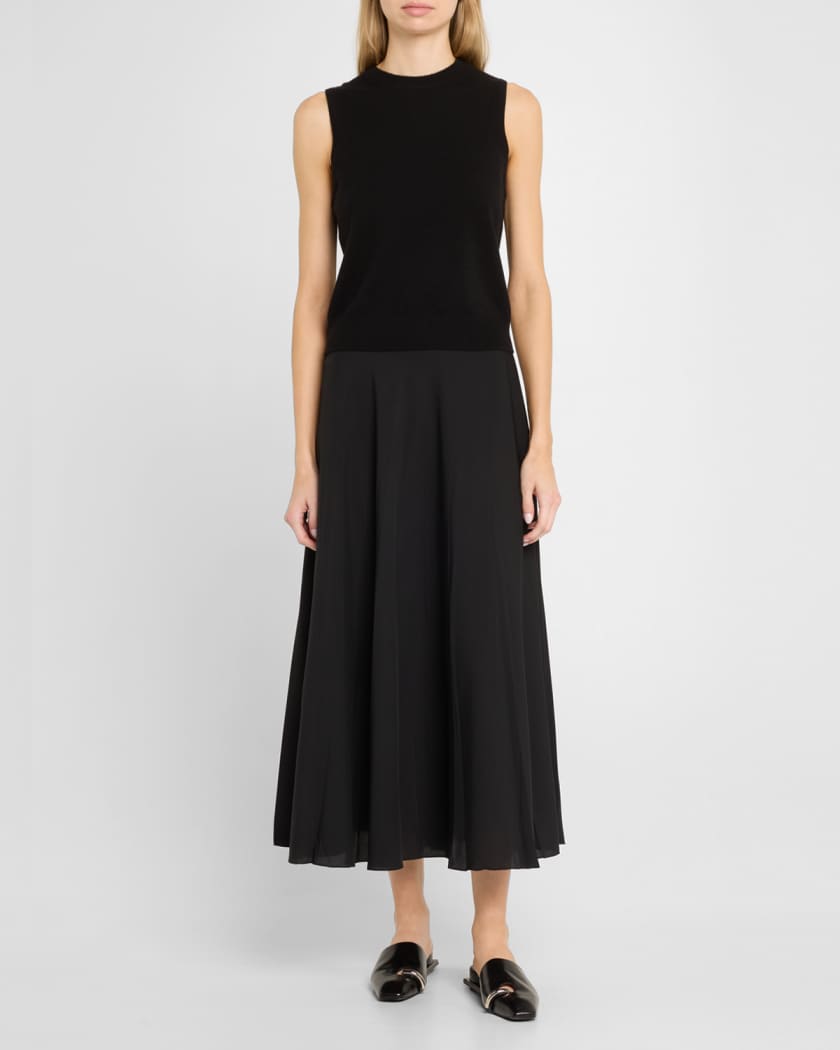 Leather Toe-Ring Ballerina Mules