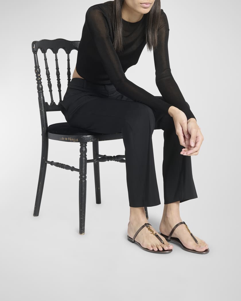 Cassandra Leather YSL Thong Sandals