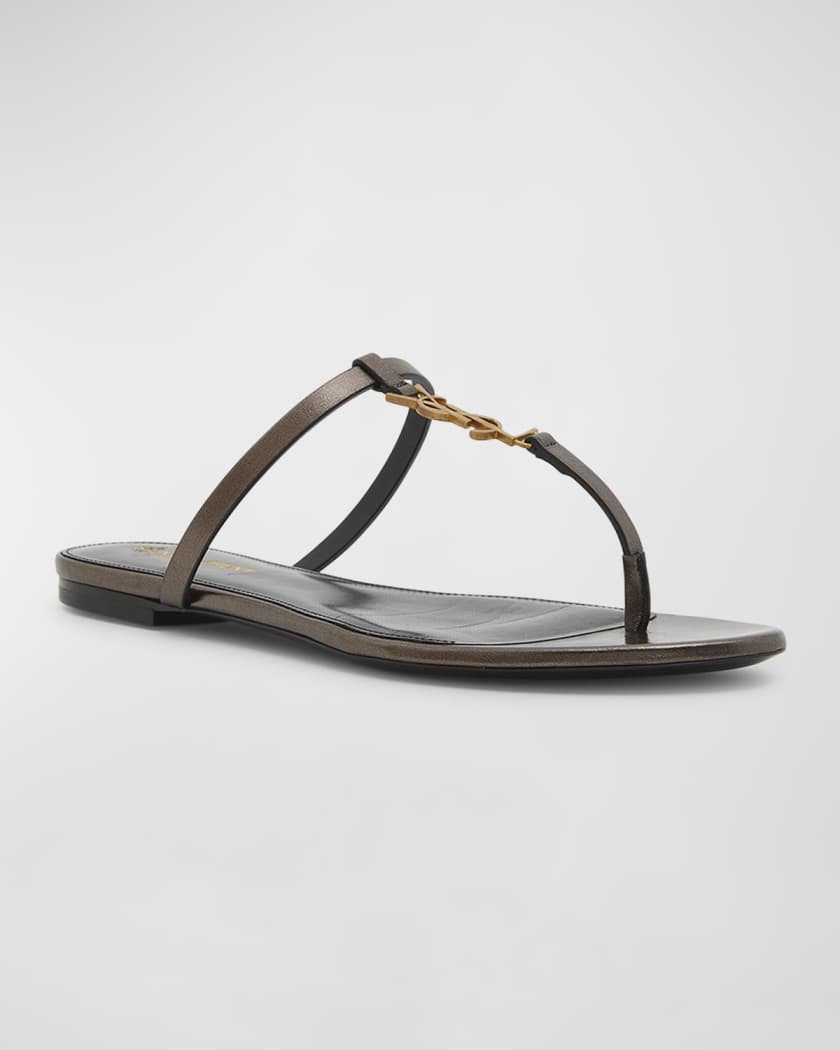 Cassandra Leather YSL Thong Sandals