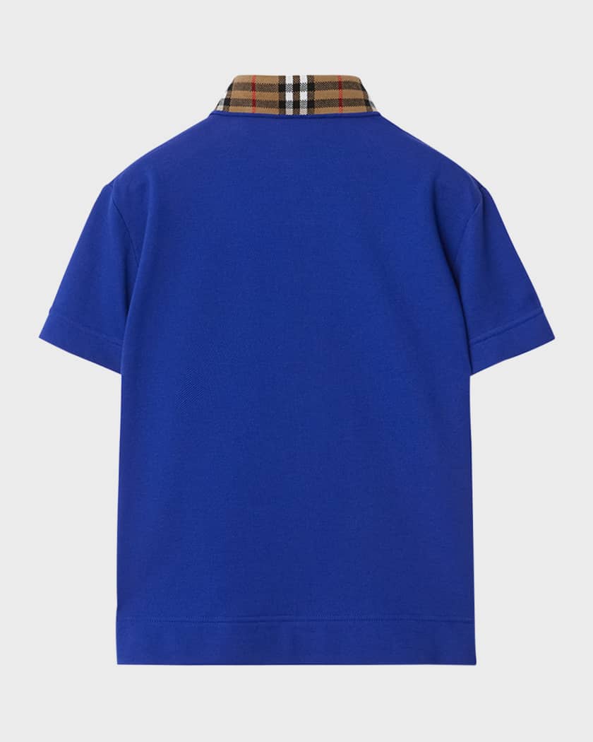 Boy's Johane EKD Embroidered Shirt with Check Knitted Collar