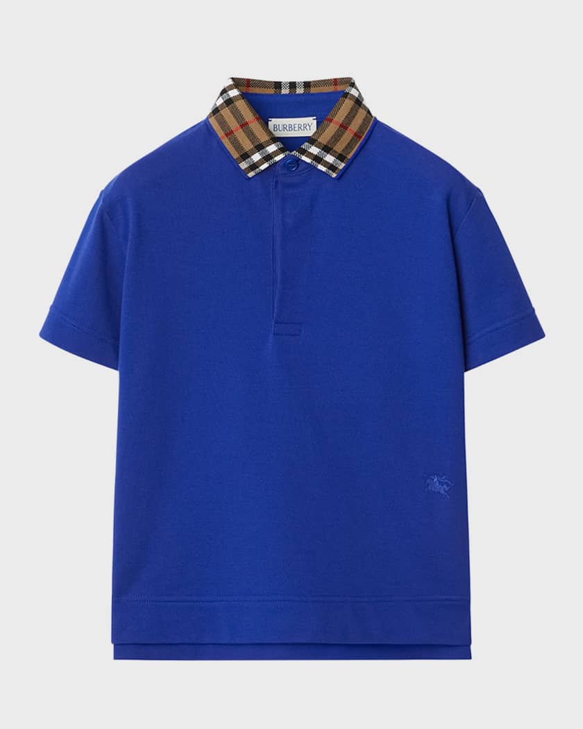 Boy's Johane EKD Embroidered Shirt with Check Knitted Collar
