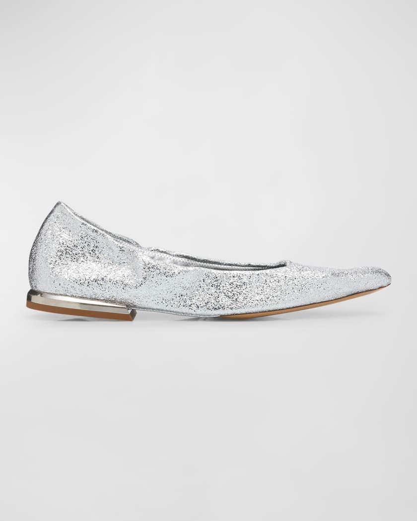 10mm Marcie Metallic Leather Ballerinas