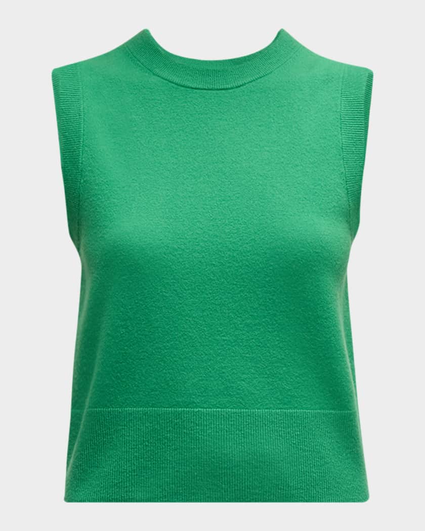 Vince Wool Cashmere Crewneck Shell Top Neiman Marcus