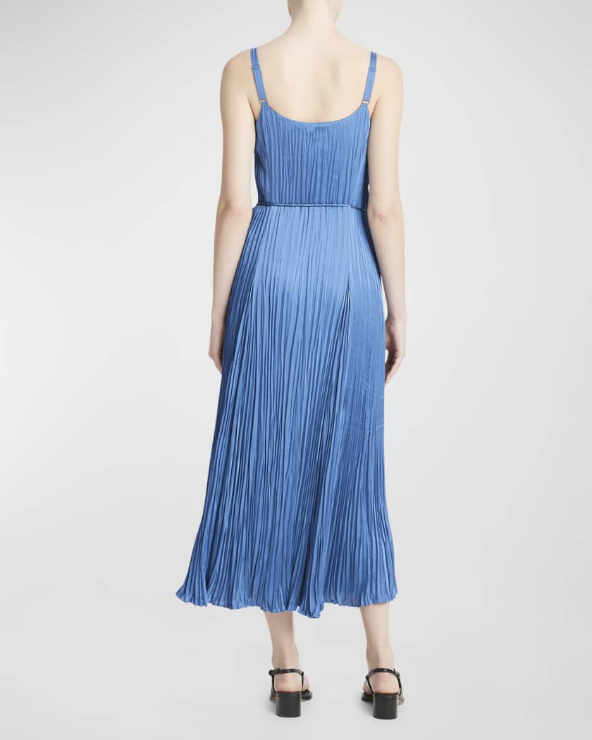 Sheer Silk Paneled Long Slip Dress