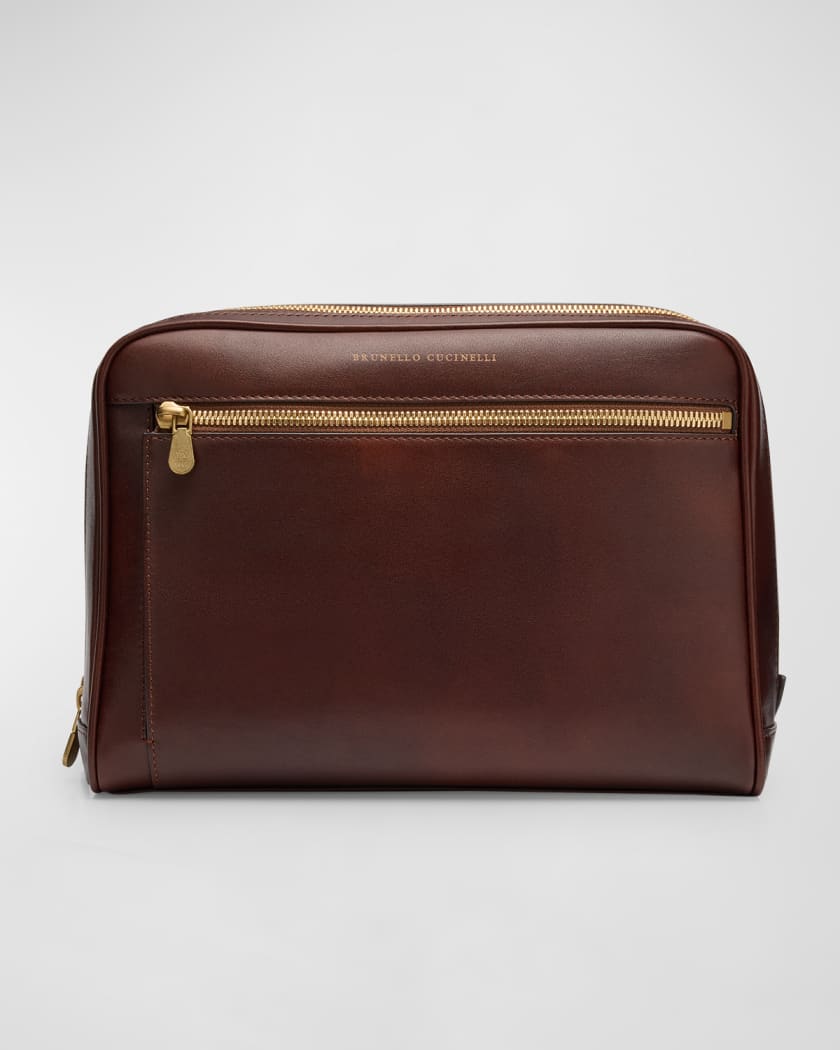 Brunello Cucinelli Men s Leather Toiletry Bag Neiman Marcus