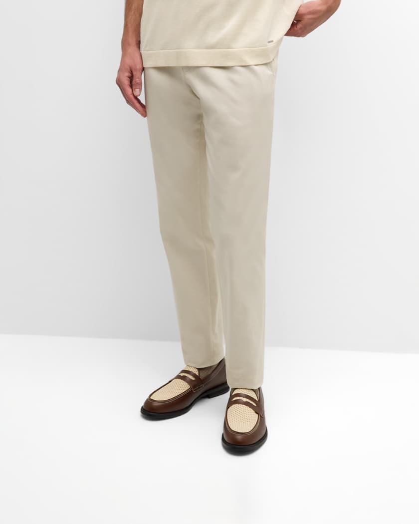 Men's Wilde Rattan and Leather Penny Loafers
