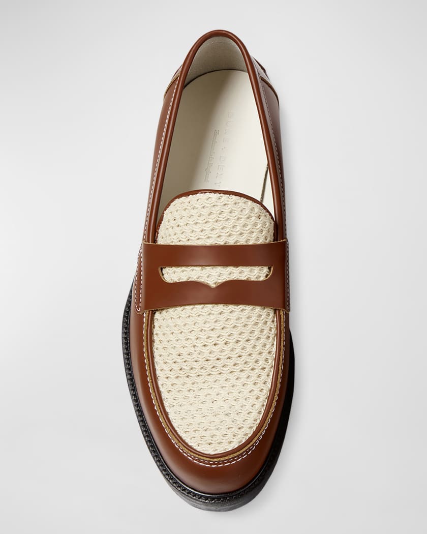 Men's Wilde Rattan and Leather Penny Loafers