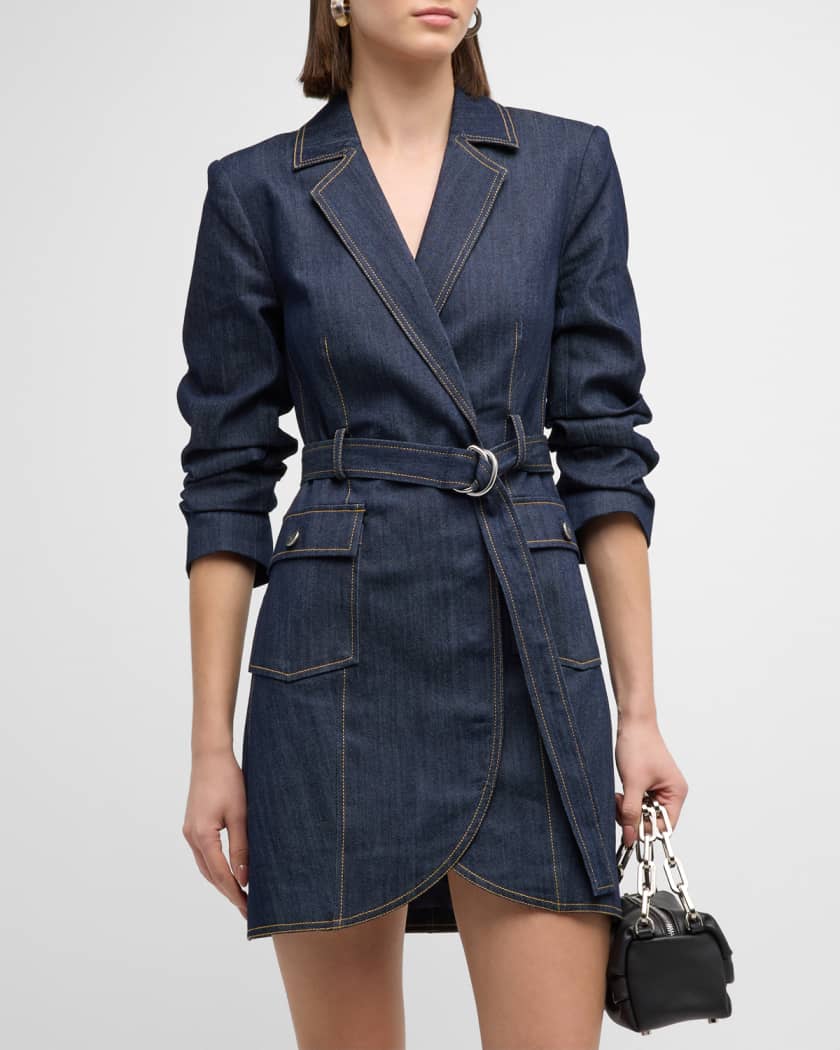 Her lip to Lace Belted Denim DressBlue - dgw-widdersdorf.de