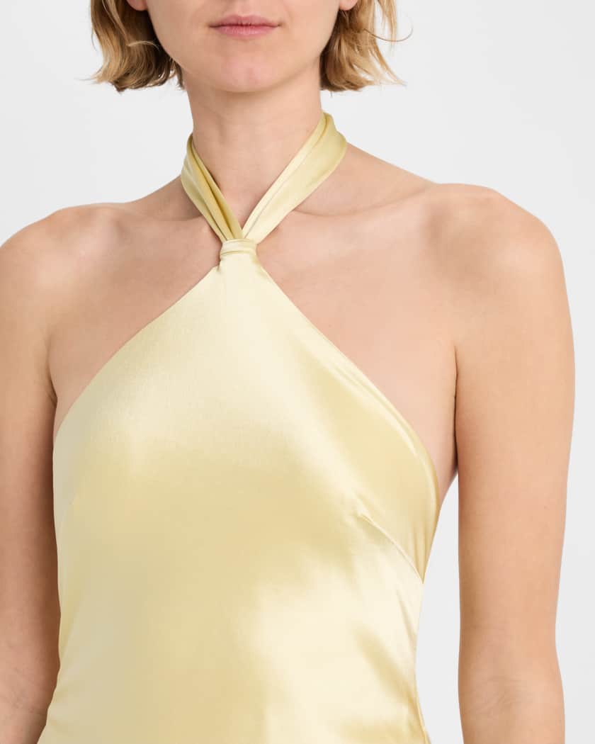 Ester Backless Halter Satin Gown