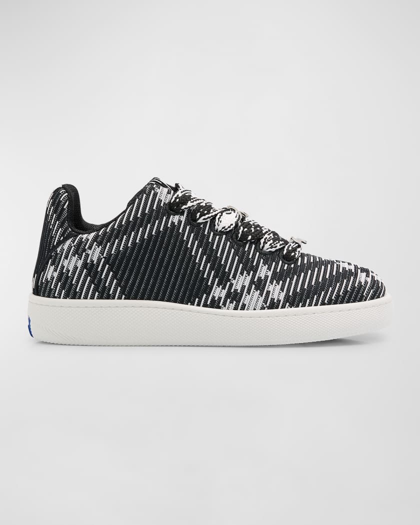 Men's Check Knit Box Low-Top Sneakers